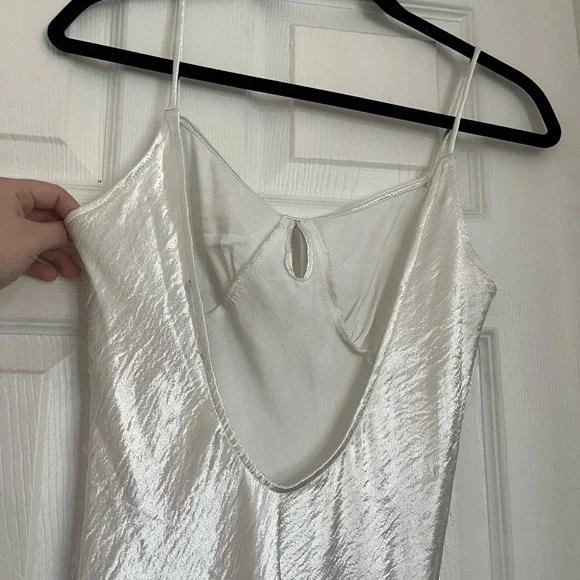Elegant Lulus White Satin Slip Dress With Deep Back - Picture 9 of 9